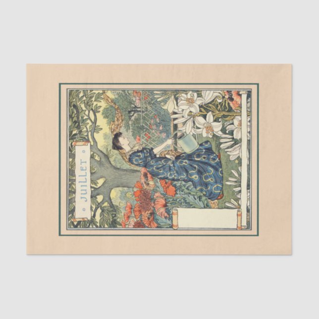 Papier Mousseline Juillet par Eugene Grasset (Recto)