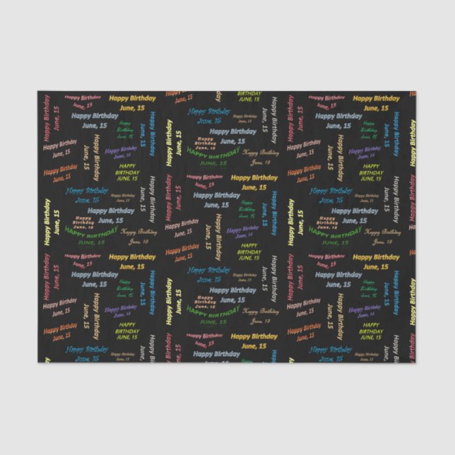 Papier Mousseline Juin, 15 Anniversaire Tissue Paper (Recto)