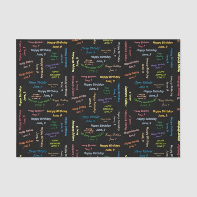 Papier Mousseline Juin, 9 Anniversaire Tissue Paper (Recto)