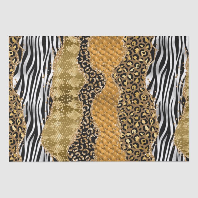 Papier Mousseline Jungle Agate | Motif de texture d'animal Luxe (Recto)