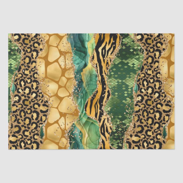 Papier Mousseline Jungle Agate | Motif de texture Wild Glam (Recto)