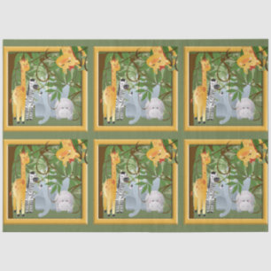 Papier Mousseline Jungle Safari Animaux Découpage