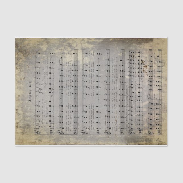 Papier Mousseline Junk Journal Eau Grunge endommagé Jingle cloches (Recto)