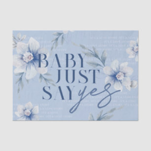 Papier Mousseline Juste Dire Oui Fleurs Bleues Aquarelle Enterrement