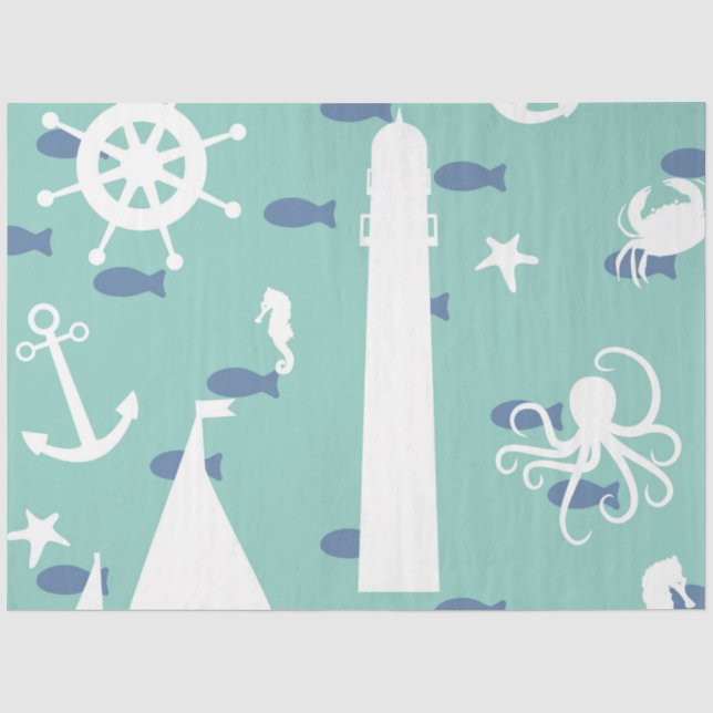 Papier Mousseline Juste plus de série nautique design 10 (Recto)