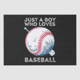 Papier Mousseline Juste un garçon qui aime le baseball