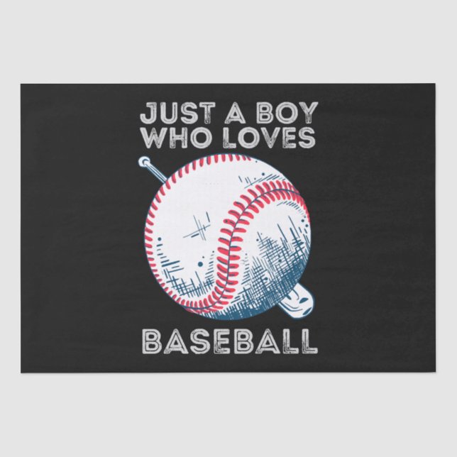Papier Mousseline Juste un garçon qui aime le baseball (Recto)