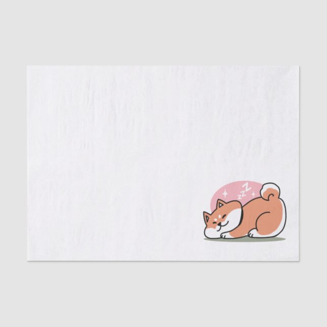 Papier Mousseline Juste un Shiba allongé bas : mignonne conception S (Recto)