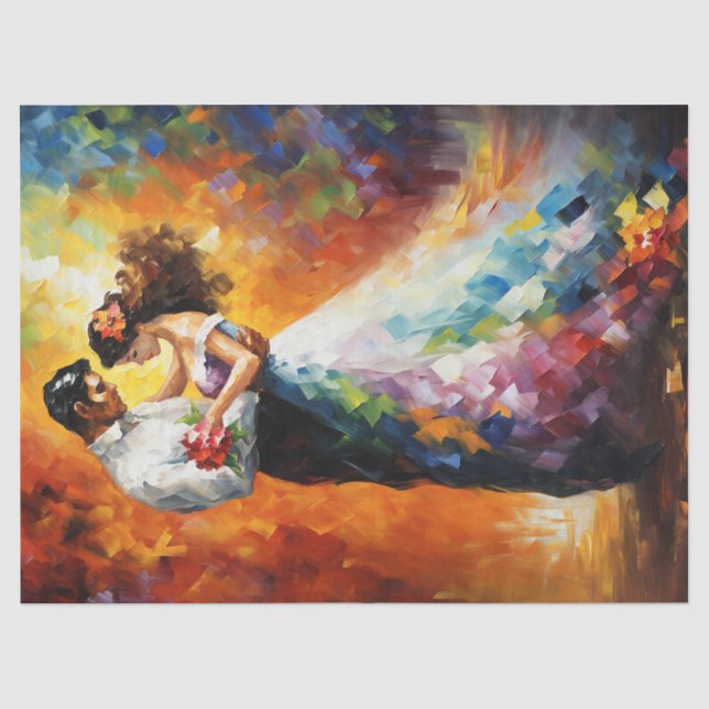 Papier Mousseline Kaléidoscope Dance Couple Découpage (Recto)