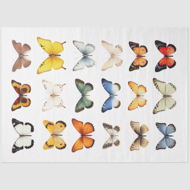 Papier Mousseline Kaleidoscope de papillons 1 papier découpage (Recto)