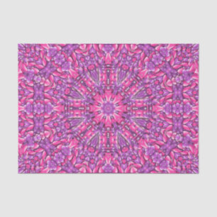 Papier Mousseline Kaléidoscope vintage rose et pourpre de fractale