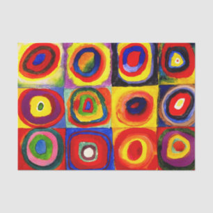 Papier Mousseline Kandinsky Farbstudie Cercles Carré Quadrate Art