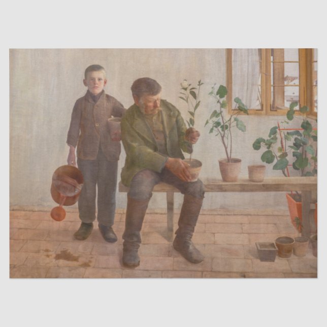 Papier Mousseline Károly Ferenczy - Jardiniers (Recto)