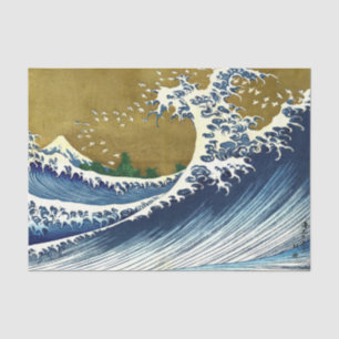 Papier Mousseline Katsushika Hokusai - Grande vague colorée