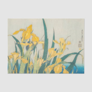 Papier Mousseline Katsushika Hokusai - Grasshopper et Iris