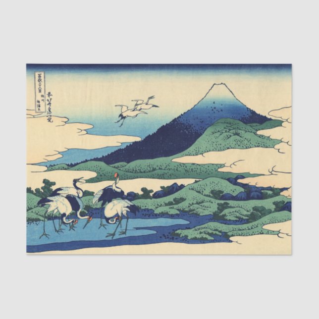 Papier Mousseline Katsushika Hokusai - Umegawa dans la province de S (Recto)