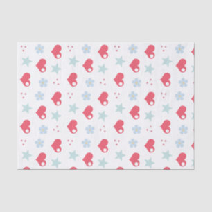 Papier Mousseline Kawaii Coeurs Fleurs et étoiles