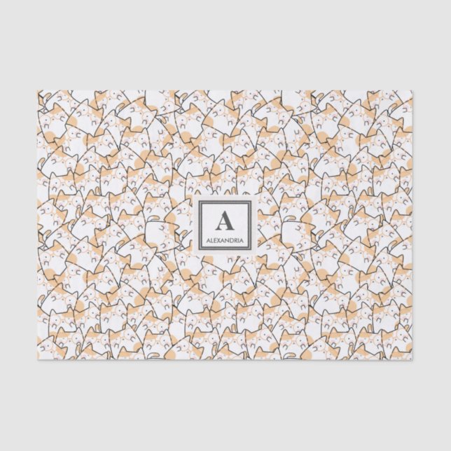 Papier Mousseline Kawaii Cute Cat Motif (Recto)