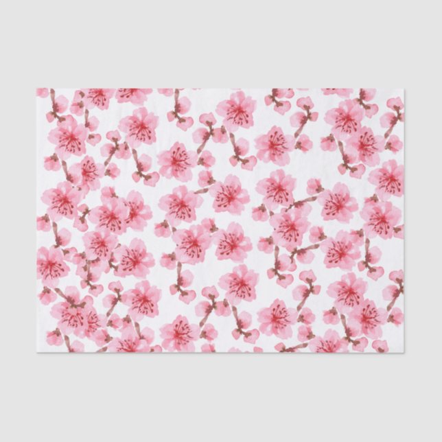 Papier Mousseline kawaii pink cherry blossoms (Recto)
