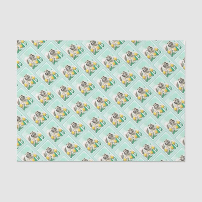 Papier Mousseline Keeshony in Tulips Peinture mignonne Original Chie (Recto)