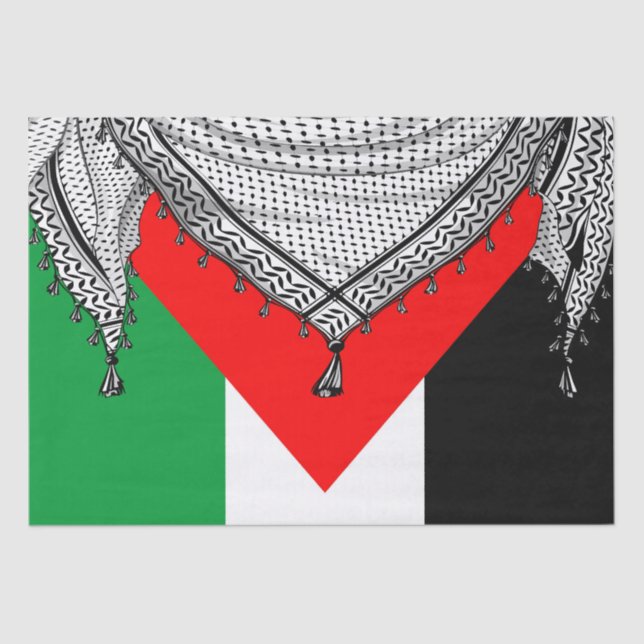 Papier Mousseline Keffiyeh Écharpe palestinienne tissu traditionnel (Recto)