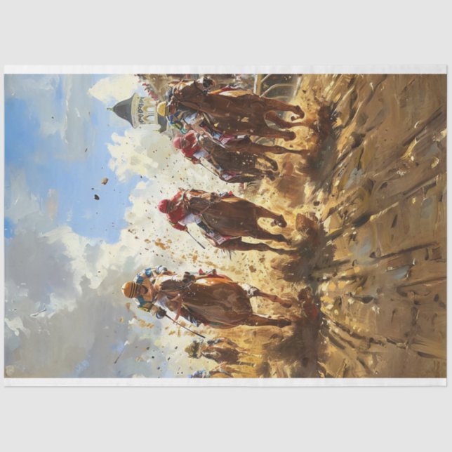 Papier Mousseline Kentucky Derby Horse Racing Découpage (Recto)