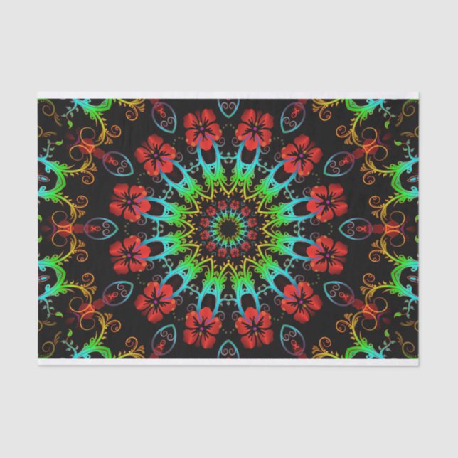 Papier Mousseline Ketmie de fleur de kaléidoscope II + votre idée (Recto)