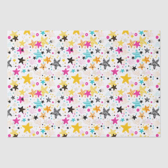 Papier Mousseline Kids Colorful Stars  (Recto)