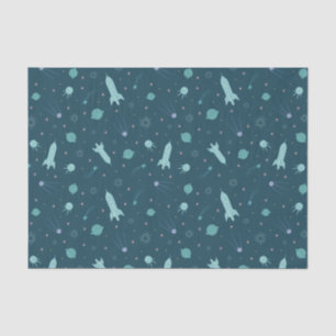 Papier Mousseline Kids Rocket Ship to Space Travel Saturn Planètes