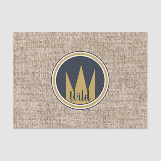 Papier Mousseline King Wild Thing Gold Crown Burlap Anniversaire (Recto)