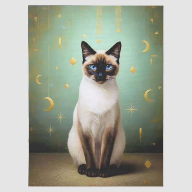 Papier Mousseline Kitten Céleste en Découpage (Recto)