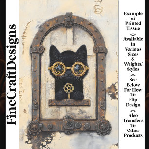 Papier Mousseline Kitten Noir à travers le trou AP1 Découpage