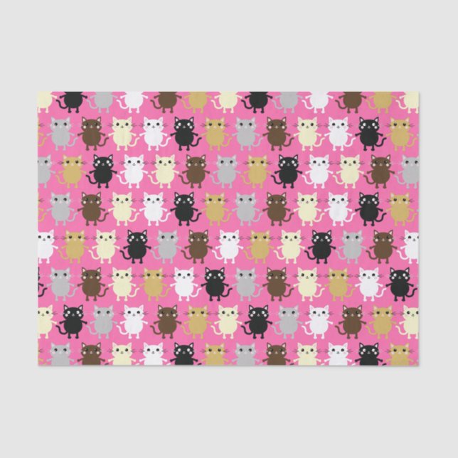 Papier Mousseline Kitty Cat Cute Fête d'anniversaire pour les enfant (Recto)