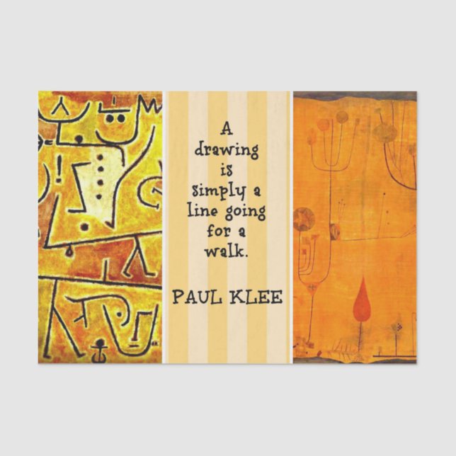 Papier Mousseline Klee - Citation et peintures (Recto)