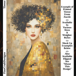 Papier Mousseline Klimt Style Portrait Femme En Or EB5L Découpage