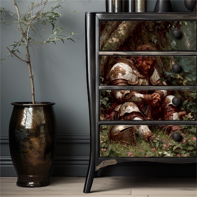 Papier Mousseline Knightcore Medieval Knight Resting Ancient Forest (Créateur téléchargé)