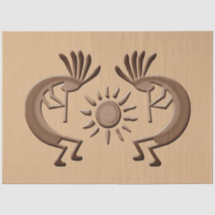 Papier Mousseline Kokopelli Golden Sun Découpage brun