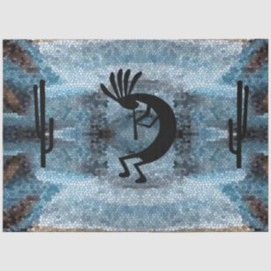 Papier Mousseline Kokopelli Mosaïque du désert sud-ouest Découpage T