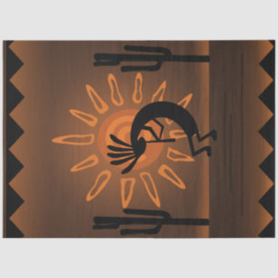 Papier Mousseline Kokopelli Sun Sud-Ouest Russe Découpage Brown 2