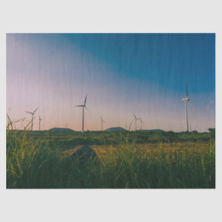 Papier Mousseline korea Jeju Wind Farm Landscape Wrapping Paper