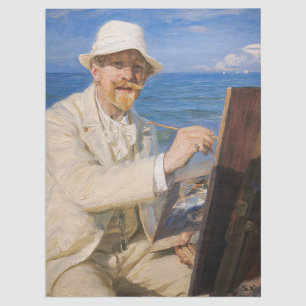 Papier Mousseline Kroyer - Autoportrait à Skagen Beach