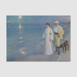 Papier Mousseline Kroyer - L'artiste et sa femme sur la plage