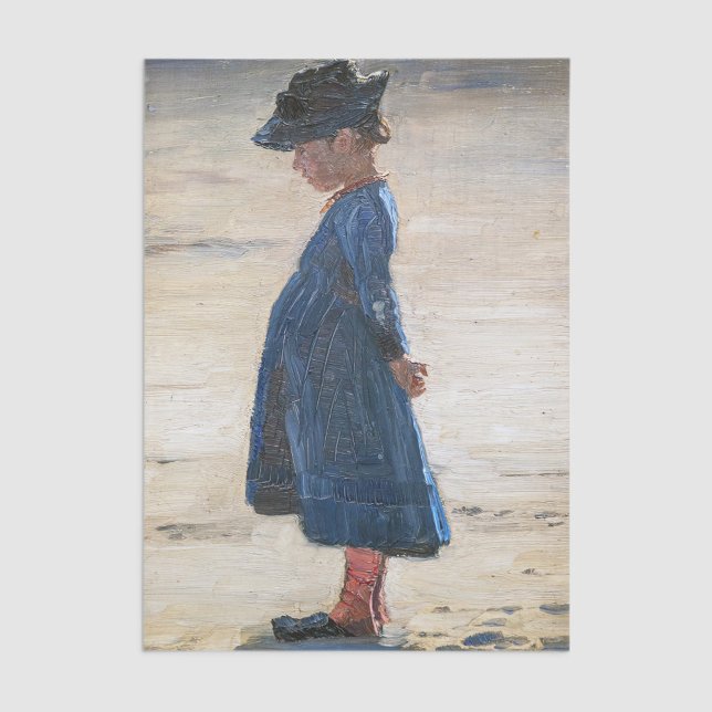 Papier Mousseline Kroyer - Petite fille debout sur Skagen Beach (Créateur téléchargé)