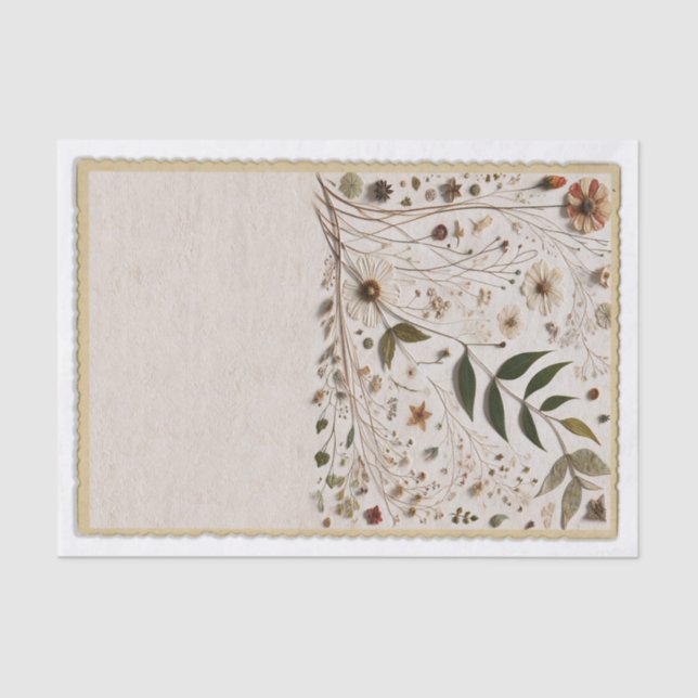 Papier Mousseline La beauté de la nature Fleurs botaniques & Mariage (Recto)