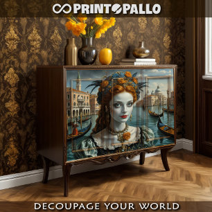 Papier Mousseline La beauté de Venise sur le balcon