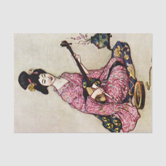 Papier Mousseline « La Belle Danseuse de Yedo » par Warwick Goble (Recto)