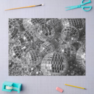 Papier Mousseline La boule brillante de disco ornemente la photo