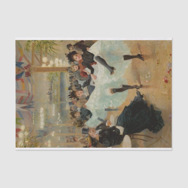 Papier Mousseline La Café de Paris par Jean Beraud (Recto)