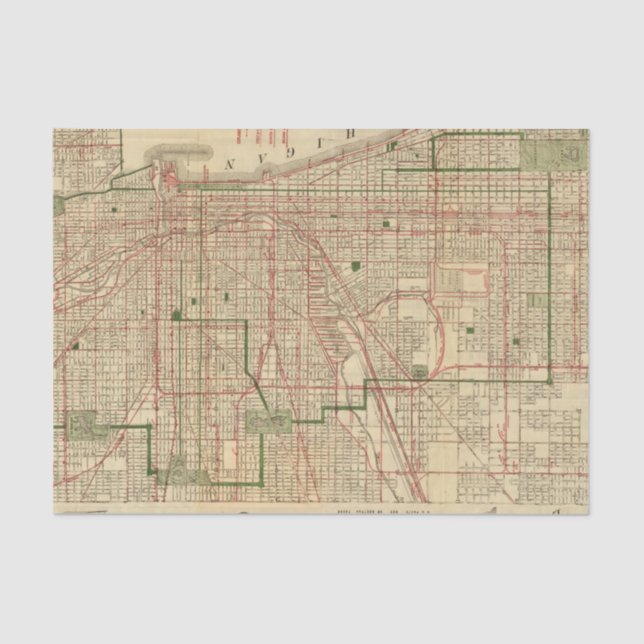 Papier Mousseline La carte de Blanchard de Chicago (Recto)