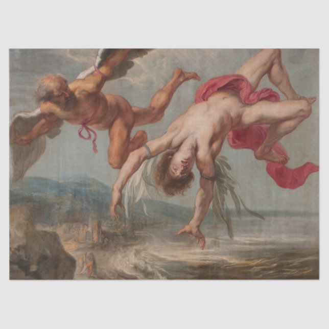 Papier Mousseline La chute d'Icarus (par Jacob Peter Gowy) (Recto)
